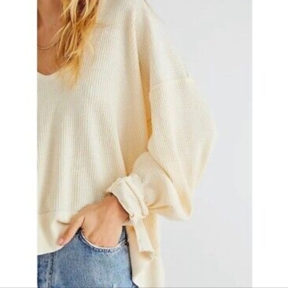 NWT $78 Free People Santa Clara Thermal Top XSmall will fit Small - Picture 3 of 4